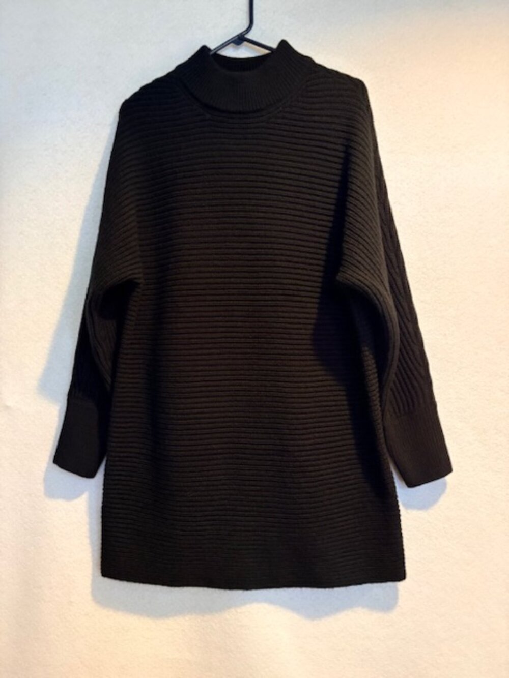 Gianna Bini Sweater Michelle Dress Black Large Mock Turtleneck Long Sleeve NWT